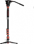 IFOOTAGE Carbon Fibre Camera Monopod, Professional Video Monopod with Tripod Base, Video Fluid Head, Aluminium Swivel Head for SLR Cameras, Cobra 3 C180F-P&Komodo K5S (Suit)