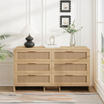 130 cm Arc Shaped Corner rotangist kapp, 6-sahtlit rotangist hoiukapp sahtlisse, elutuba magamistuba ja k&ouml;&ouml;k, Natural