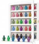 TJ.MOREE Minifiguuri vitriinkapp kollektsiooni jaoks, minifiguuri vitriinkapp seinale, 27,9 x 34,0 cm, valge