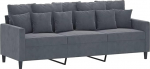 vidaXL 3-kohaline diivan, Lounge diivan diivan koos k&auml;etugede seljapatjadega, elutoa diivan disain diivan metallist raam, istumism&ouml;&ouml;bel kolmekohaline, tumehall sametne