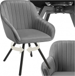 tectake p&ouml;&ouml;rlevad s&ouml;&ouml;gitooli toolid k&auml;etoega, ergonoomiline sametkattega, tepitud, p&ouml;&ouml;rlevad toolid elutuppa, s&ouml;&ouml;gilauda, &otilde;ppetuppa, garderoobi, k&ouml;&ouml;gitoolid - 1 tk, hall, komplektis