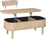VEVOR Couchtisch H&ouml;henverstellbar 1000x480x405-545 mm, Wohnzimmertisch mit Stauraum, Ausziehbarer Kaffeetisch im Mid-Century-Stil aus MDF, Hubtischplatte f&uuml;r Zuhause & B&uuml;ro, Naturholz