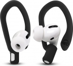WC HookZ - patenteeritud t&auml;iustatud k&otilde;rvaklappide rihmad AirPods Pro 1, 2 ja AirPods 1, 2 ja 3 jaoks - pakendis on kaks paari Wicked Cushions'i poolt valmistatud paari | Pitch Black