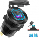 12 Volt USB C pesa PD 100W USB port s&uuml;learvutile ja QC3.0 18W autolaadija pesa alumiiniumsulamist kiirlaadimisele S&uuml;learvuti s&uuml;&uuml;tev&otilde;ti asendamine DIY tarvikud