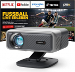 Nutikas projektor 4K 【Official Apps & Dolby Audio】3500 ANSI videoprojektor, automaatne fookus ja trapetsikorrektsioon, VISSPL 1080P Full HD WiFi6 Bluetooth kodukino / v&auml;liprojektor 360&deg; hoidjaga