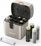 ORICO Ladeger&auml;t f&uuml;r AA AAA Lithium Akkus mit 4X AA & 4X AAA Batterien, 3h Schnellladung, kompatibel mit Controller, Fernbedienung, Spielzeug, inkl. Boxen
