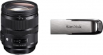 Sigma 24-70 mm F2.8 DG OS HSM Art Lens for Canon EF Lens Bayonet & SanDisk Ultra Flair USB 3.0 Flash Drive 64 GB