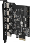 Akozon 19 Pin PCI E kuni 5 Port USB 3.0 19 Pin PCI Express Expansion USB Card Hub Converter Card Connector Adapter koos draiveri CD-ga Windows XP Vista ja 7 jne jaoks