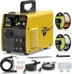 Hanxiaoer 160A MIG-keevitaja 4-in-1 poolautomaatne s&uuml;nergia gaasi MIG / gaasivaba MIG / ARC / Lift TIG MIG keevitusmasin tahke s&uuml;damiku Flux Core traadiga, kollane