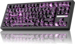 ZORNHER ZH870 Tastatur Kabellos, Mechanische Tastatur 80% Wireless Keyboard Schwarz mit Spider Web IMD PC Keycaps, Creamy Linear Switches, Hot Swap, RGB Gaming Tastatur