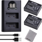 Batmax 2 komplekti NP-W126 NP-W126S aku ja LCD topeltlaadija C-t&uuml;&uuml;pi pesaga, mis &uuml;hildub Fuji X-A1, X-E1, X-E2, X-M1, X-Pro1, HS30EXR, HS33EXR, HS50EXR mudelitega.