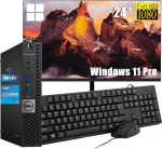 Dell Optiplex 5050 miniarvuti 24-tollise monitoriga, Intel Core i5-6500, 8 GB RAM, 256 GB SSD, USA QWERTY klaviatuur, WiFi, Bluetooth, Windows 11 Pro (uuenenud)