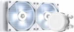 ID-COOLING FROSTFLOW X 240 SNOW CPU vesijahuti, AIO jahuti, 240mm CPU vedelikjahuti, valge LED valgus, 2 x 120mm PWM ventilaatorid, Intel 1200, 115X, AMD AM4