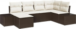 Rantry 6-teiliges Garten-Sofa-Set mit Kissen Braun Poly-Rattan Gartenlounge Model3347128