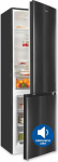 Exquisit Fridge-Freezer, 186 cm Height, Fridge with Freezer, 4-Star Freezer, 315 Litres, Alarm Function, KGC5320-95-E-040C inoxlook-az