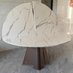 Kokkupandav &uuml;mmargune lauaplaat 119cm - 240cm l&auml;bim&otilde;&otilde;duga ruumi s&auml;&auml;stev puidust disain siseruumides ja &otilde;ues kasutamiseks Ideaalne piknikuteks, pidudeks, bankettideks ja pulmadeks.