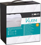 Mattress Topper Bed Protector White UK Double 137 x 190 cm Fluffy Soft Machine Washable Noiseless Composition with 4 Sided Anchor Corner Straps