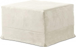 EVERGREENWEB Folding Stool with Single Bed Mattress Made of Water Foam, 10 cm High, Removable Cover, Hypoallergenic, Suitable for Bedroom or Living Room (Quilted Suede, Beige)