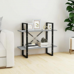 Tidyard Sonoma raamaturiiul 2 kambriga t&ouml;&ouml;stuslikus stiilis seisev riiul kontoririiul seinariiul hoiuriiul majapidamisriiul puitmaterjal hall 80 x 30 x 70 cm