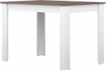 PEPPER Table a manger 4 a 6 personnes style contemporain m&eacute;lamin&eacute;e blanc mat et d&eacute;cor b&eacute;ton - L110xl70 cm