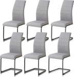 KHG 6 kiiktoolist koosnev komplekt, k&ouml;&ouml;gitoolid, hall, pol&uuml;estrist lame kootud, pulberv&auml;rvitud raam, must koos p&otilde;randakaitse, s&ouml;&ouml;gitoa toolid, maksimaalne koormus 110 kg.