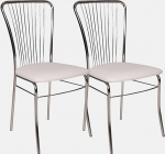 Dmora - 2 moodsa kunstnahast tooli komplekt s&ouml;&ouml;gituppa, k&ouml;&ouml;ki v&otilde;i elutuppa cm 54x45h93 cm Valge v&auml;rvus