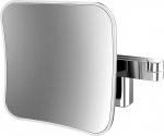 emco Evo LED Vanity Mirror Double Articulated Arm Square Vanity Mirror with Lighting Wall Mounted Dimmable Magnifying Mirror (5X)