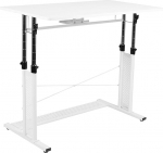 Flash Furniture Height Adjustable (27.2-35.8" H) Standing Desk Metal White 39.3" W x 23.75" D x