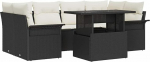 Rantry 7-osaline aia diivan komplekt koos pehmendusega Must Poly Rattan Garden Lounge Model3348213