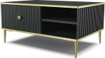 Homlando Petra kohvilaud, elegantsete kuldsete jalgadega elutoa laud, freesitud esiosa hoiuruumiga, diivanilaud, kaasaegne k&uuml;ljelaud, matt must, 43 x 90 x 60 cm