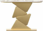 Konsolentisch, Moderner Konsolentisch aus Kunstmarmor for Eingangsbereich, Wohnzimmer und Flur Flurtisch(Gold,L)