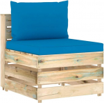 Fasba Modulares Mittelsofa mit Kissen Gr&uuml;n Impr&auml;gniertes Holz, Polstersofa Moderne Relax-Couch f&uuml;r Wohnzimmer Schlafzimmer Hobbyraum3074511