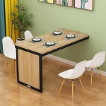 N&auml;htamatu teleskoopiline seinale paigaldatav kokkupandav laudSpaceSaving puidust s&ouml;&ouml;gilaud k&ouml;&ouml;ki elutuppa r&otilde;duleKompaktne kodune edevus (hele p&auml;hkelpuu + must)