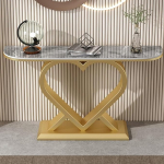 AYHARYLH Console Table Eingangstisch f&uuml;r die Inneneinrichtung mit Metallrahmen, Moderner Konsolentisch, f&uuml;r Eingangsbereich, Eingangshalle, Flur, Wohnzimmer(Gold+Gray,150cm/59in)