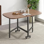 Klappbarer Esstisch mit 6 Rollen, PVC-Oberfl&auml;che, stabiler Rahmen aus Karbonstahl, 150 kg Kapazit&auml;t, perfekt f&uuml;r Ess- und Wohnzimmer, platzsparendes Design