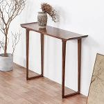BeiJingYZ Moderner Konsolentisch Schmal aus Massivholz, Beistelltisch Schmal im Minimalistischen Stil mit Nach Oben Geschwungenen Enden, Flurtisch f&uuml;r Wohnzimmer und Flur(100x25x88 cm/39x10x35 in)
