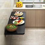 KDDEON Ujuv seinale kokkupandav laud, puidust seinalaud, multifunktsionaalne arvutilaua, t&ouml;&ouml;pink, s&ouml;&ouml;gilaud kontorisse kodus, 18 suurust, koos aluse ja kruvidega, must (120 x 40 cm / 47 x 16 tolli)