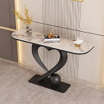 V&auml;ike akentne koridorilaud s&uuml;damekujulise alusega, kriimustuskindel kiltkivi plaat, kaasaegne akentne laud elutuppa, esikusse, koridori, fuajeesse, diivani taha (must + pruun, 100 cm).