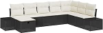 8-teiliges Garten-Sofa-Set mit Kissen Schwarz Poly-Rattan Gartenlounge Model3360758