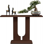 Moderner geometrischer Konsolentisch, Sofatisch aus Massivholz f&uuml;r den Eingangsbereich, f&uuml;r Wohnzimmer und Flur, stilvolle Foyerm&ouml;bel (braun, 80 x 30 cm)