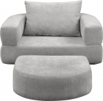 Kokkupandav p&otilde;randasuvila, 2-in-1 diivanvoodi magamisfunktsiooniga, teisaldatav magamistool koos padjaga, mugav diivanvoodi, diivanvoodi magamistuppa, elutuppa, 101 x 90 x 41 cm, Hall