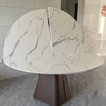 Suur &uuml;mmargune kokkupandav s&ouml;&ouml;gilaud 120cm kuni 240cm l&auml;bim&otilde;&otilde;duga puidust ringlaud siseruumides ja &otilde;ues ruumi s&auml;&auml;stev kokkupandav &uuml;mmargune laud (mitmev&auml;rviline, 130cm)