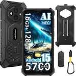 Ulefone Rugking 3 Pro v&auml;litingimustes kasutatav mobiiltelefon ilma lepinguta, 16GB + 128GB/2TB v&auml;litingimustes kasutatav nutitelefon Android 15, 48MP + 8MP, 6,56-tolline HD+ 120Hz, 5700mAh, IP68 veekindel mobiiltelefon, 4G/5G WiFi/NFC/OTG