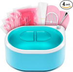 YAOBLUESEA Paraffin Bath for Hands and Feet, Professional Fast Heating Wax Warmer 265 W 2000 ml with 4 x 200 g Paraffin Wax and Accessories, Blue/White