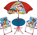 ARDITEX Nickelodeon-Patrol PW16153 Table Set (50 x 50 x 48 cm), 2 Chairs (38 x 32 x 53 cm) and Parasol (Diameter 110 cm)