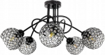 Light-Home Crystal Ceiling Ceiling Lamps - Industrial Ceiling Light elutuppa, magamistuppa ja s&ouml;&ouml;gituppa - rippvalgusti klaasist metallist 5 lambiga - must