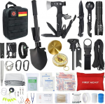 WayinTop Outdoor Emergency Survival Kit koos esmaabikomplektiga, elluj&auml;&auml;misvarustus koos multi-tool kirve, kokkupandav labidas, p&auml;&auml;stevaip kompass, kingitused meestele, telkimine, seiklus, matkamine v&auml;ljaspoole