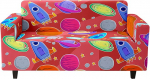 ENEN Sofabezug Stretch,Karikatur Drucken Sofabezug Elastisch 1/2/3/4 Sitzer Sofa Cover Spandex Antirutsch Schonbezug f&uuml;r Sofa, Sofahussen Couchbezug Sofa &Uuml;berw&uuml;rfe (Universum,3 Sitzer)