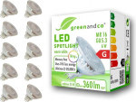 greenandco 10x CRI 90+ MR16 GU5.3 LED Spot | 6 W 360 lm | 3000 K Warm White | 110&deg; | 12 V AC/DC | Not Dimmable