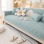 XSlive Farmhouse Tepitud diivanikate Puuvillane kootud muster tikandiga sektsioon Diivanikate Pehme libisemiskindel diivan Slipcover M&ouml;&ouml;bli kaitsja lemmikloomadele lastele lastele koertele kassidele (helesinine, 91.4 x